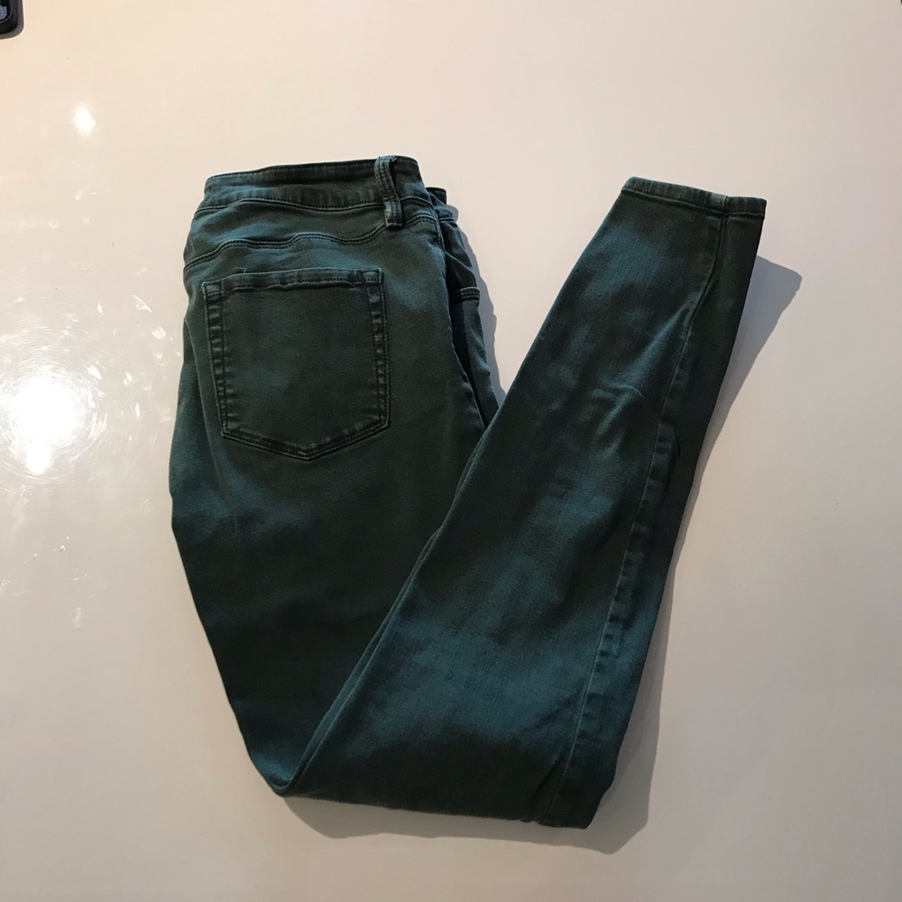 Bullhead Midrise Green Skinny Jeans